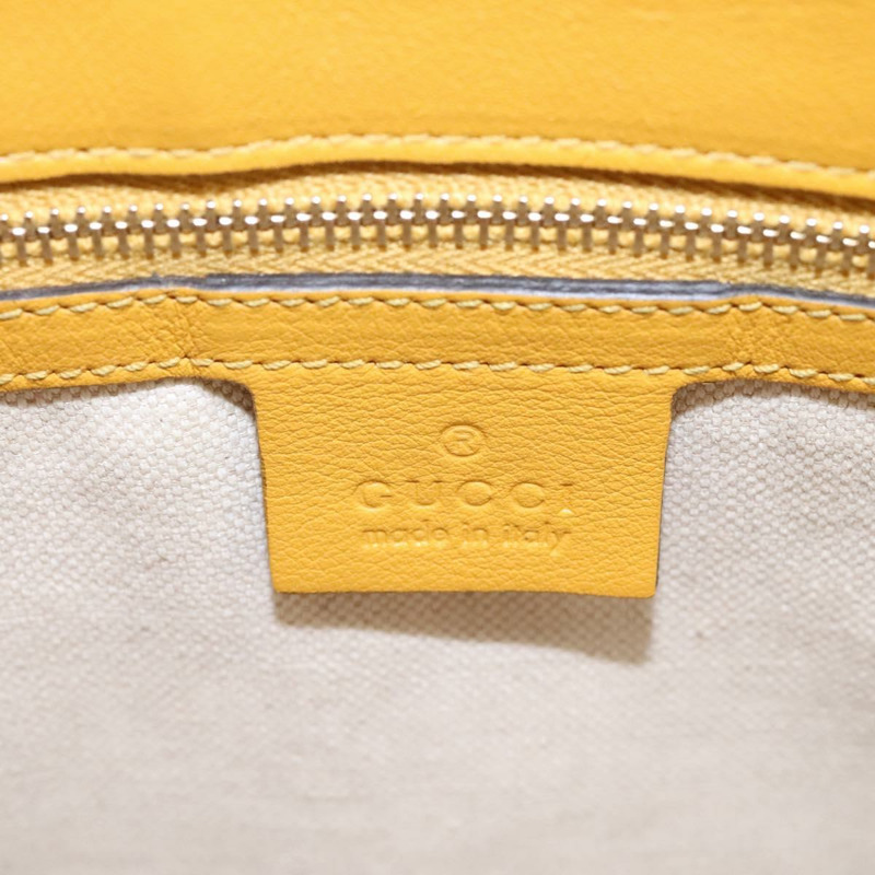 【日本直送】GUCCI Micro GG帆布手提包 漆皮 黃色 336776 正品 114217-15