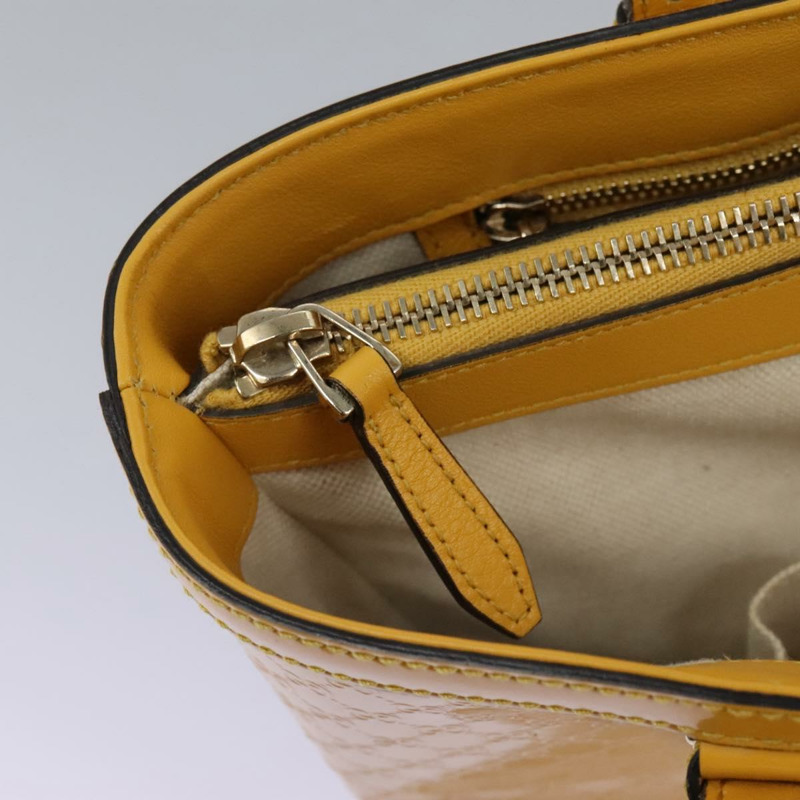 【日本直送】GUCCI Micro GG帆布手提包 漆皮 黃色 336776 正品 114217-21