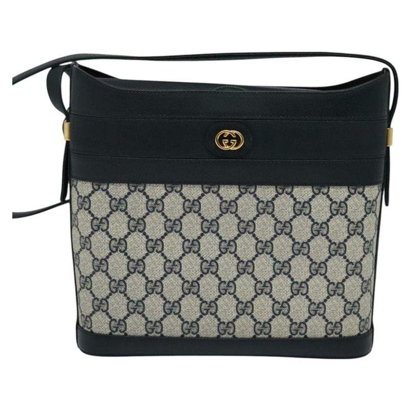 【日本直送】GUCCI GG Supreme 單肩包 PVC 海軍藍/金色 001 109 0579 正品 129552-1