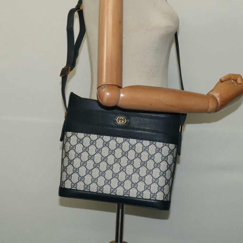【日本直送】GUCCI GG Supreme 單肩包 PVC 海軍藍/金色 001 109 0579 正品 129552-20