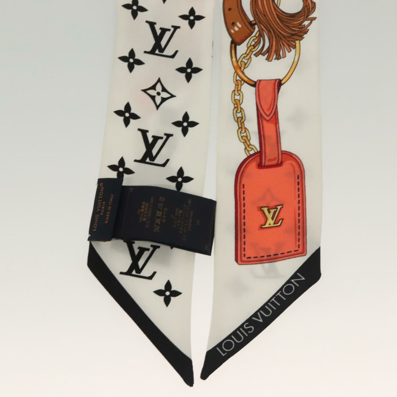 【日本直送】路易威登 (LOUIS VUITTON) 花朵與肩帶 Bando BB 絲巾 白色 M90658 LV 正品 136325M-7
