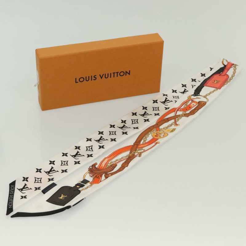 【日本直送】路易威登 (LOUIS VUITTON) 花朵與肩帶 Bando BB 絲巾 白色 M90658 LV 正品 136325M-16