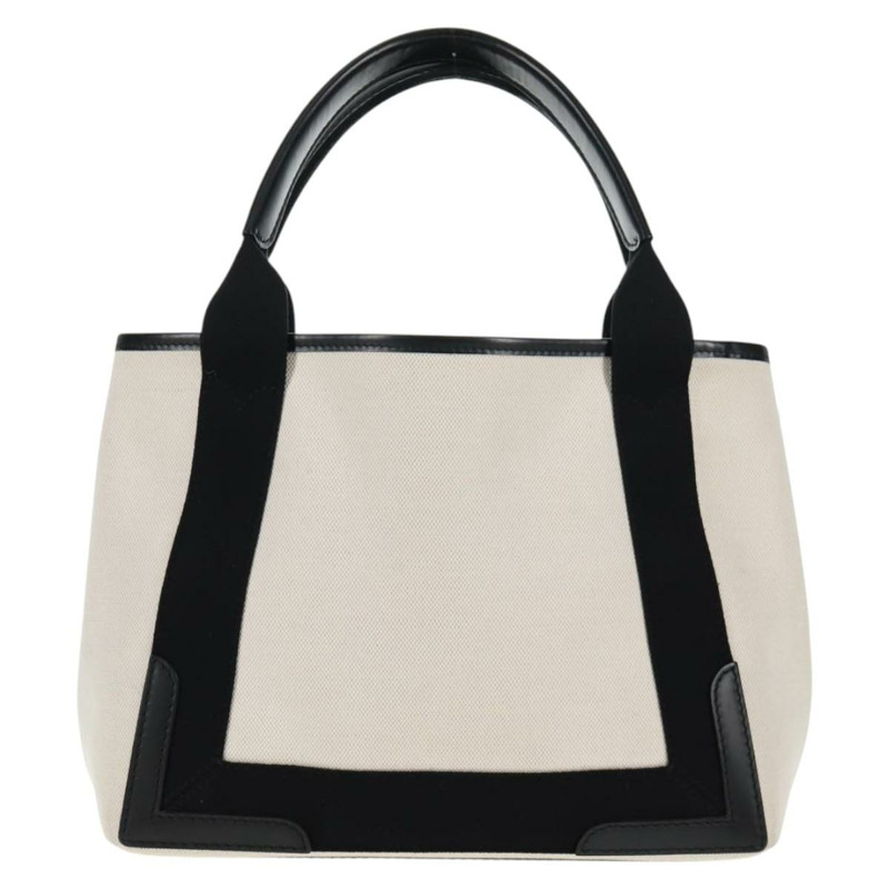 【日本直送】BALENCIAGA 海軍藍 Cabas S 手袋 帆布 皮革 白色 黑色 339933 正品 BA6186M-2