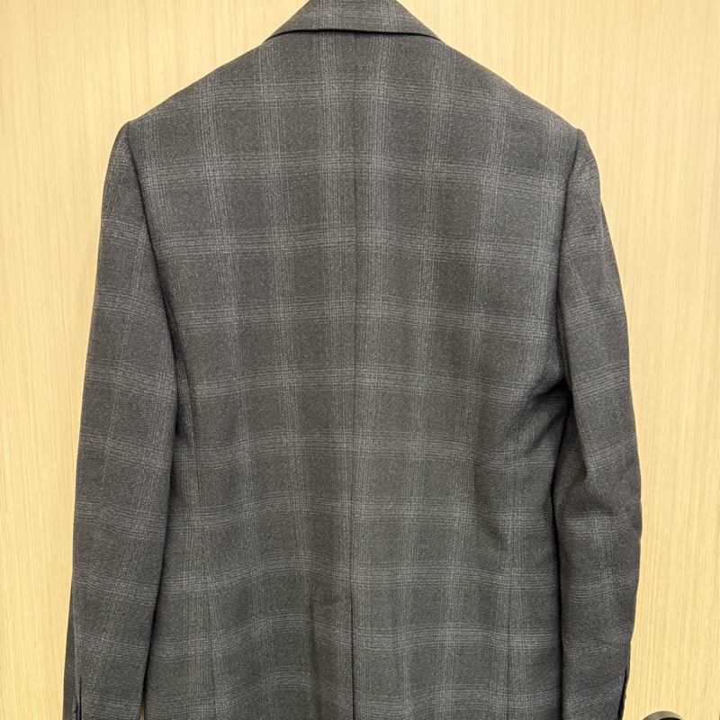 Dior charcoal grey checks tailored jacket 50 西裝外套-2