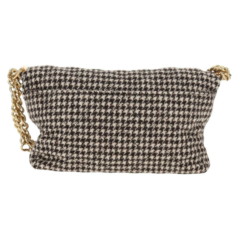 【日本直送】香奈兒 (CHANEL) Matelasse 鏈條肩背包，斜紋軟呢布料，米色，金色雙C標誌，貨號 140752V-1