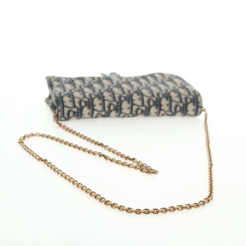 【日本直送】Christian Dior Oblique Trotter 帆布鏈條單肩包 海軍藍 金色 正品 139042M-6