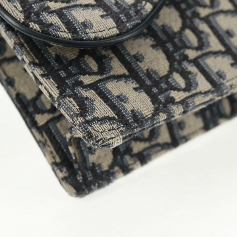 【日本直送】Christian Dior Oblique Trotter 帆布鏈條單肩包 海軍藍 金色 正品 139042M-8