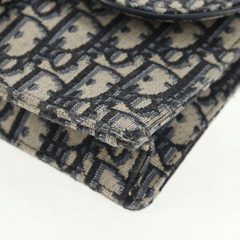 【日本直送】Christian Dior Oblique Trotter 帆布鏈條單肩包 海軍藍 金色 正品 139042M-14