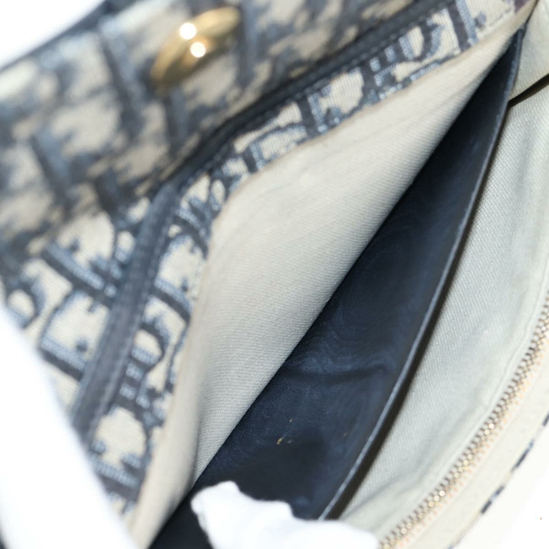 【日本直送】Christian Dior Oblique Trotter 帆布鏈條單肩包 海軍藍 金色 正品 139042M-22