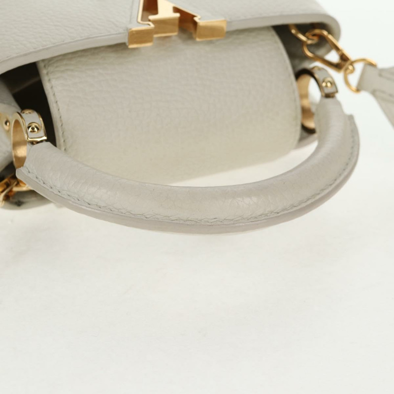 【日本直送】路易威登 Capusine BB 手袋 Taurillon 皮革 2way 白色 M55832 LV 正品 gh935V-5