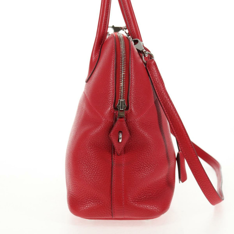 【日本直送】愛馬仕 Bolide 31 手提包 Taurillon 皮革 紅色銀色 正品 142568M-3