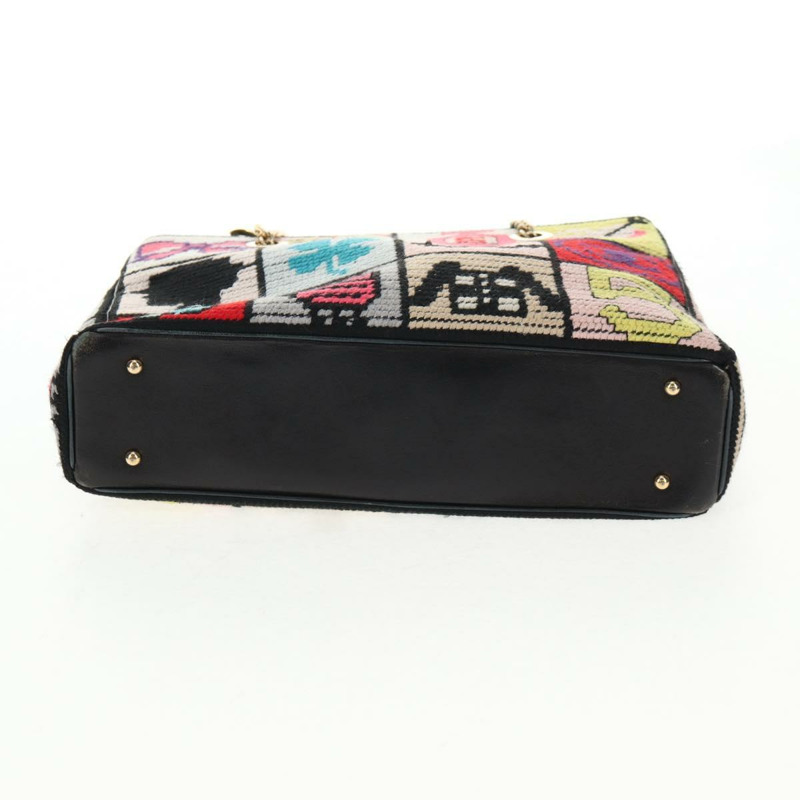 【日本直送】香奈兒鏈標誌圖案手袋，羊毛皮革材質，多色金色雙C標誌，正品編號130674M-4