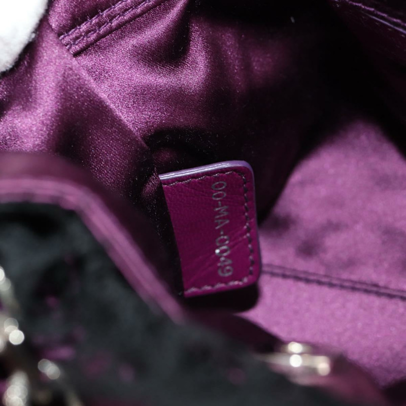 【日本直送】Christian Dior 紫色銀色天鵝絨鏈條手提包，正品 141147V-11