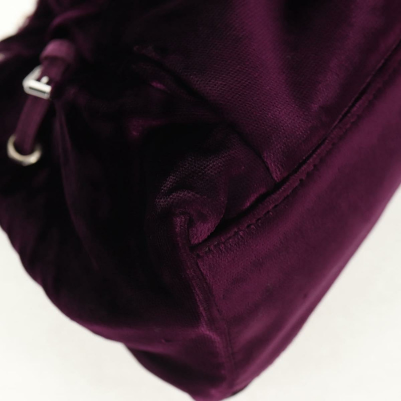 【日本直送】Christian Dior 紫色銀色天鵝絨鏈條手提包，正品 141147V-14