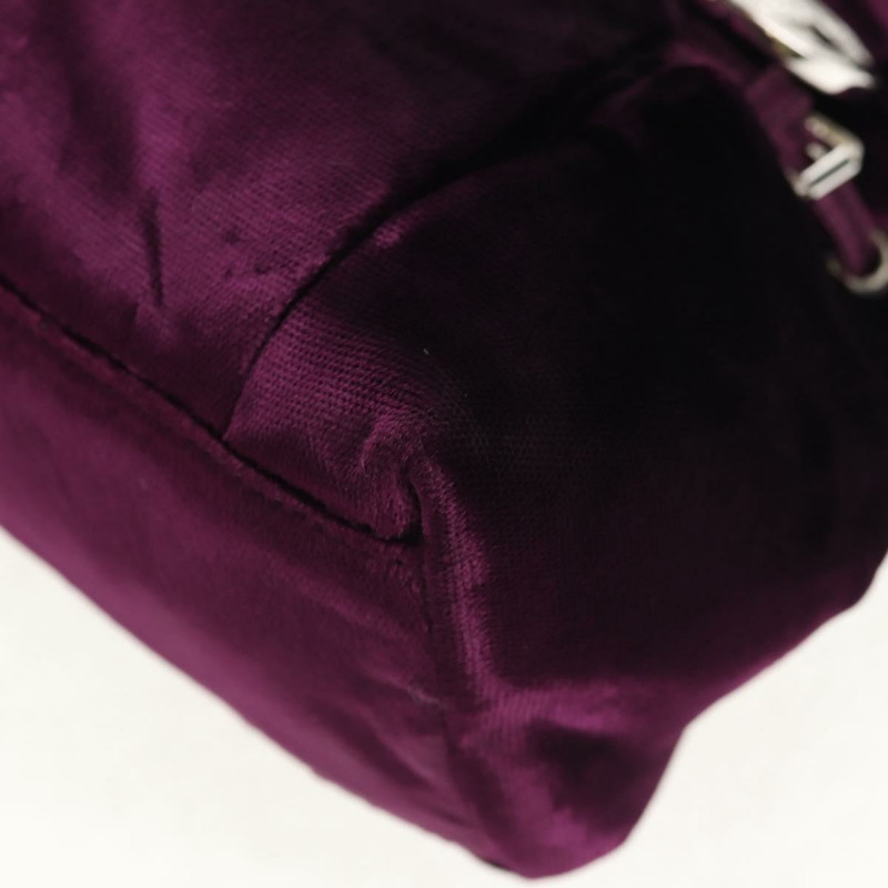 【日本直送】Christian Dior 紫色銀色天鵝絨鏈條手提包，正品 141147V-15