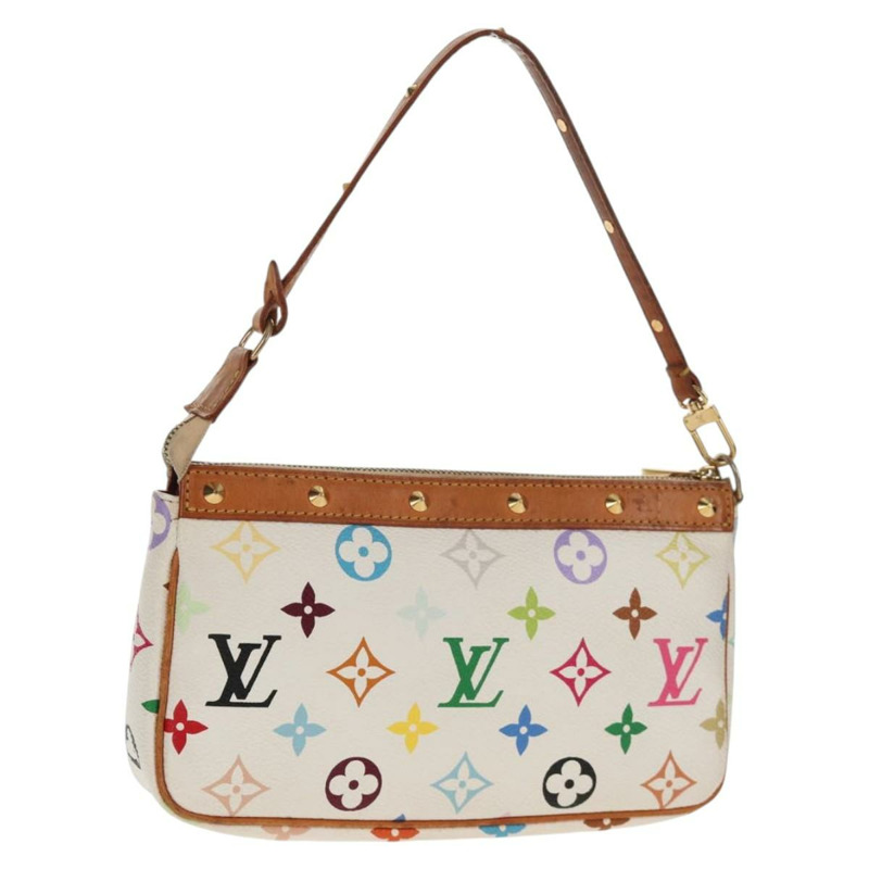 【日本直送】路易威登 (LOUIS VUITTON) 多色 Pochette Accessoires 手拿包 白色 M92649 LV Auth 145300V-0
