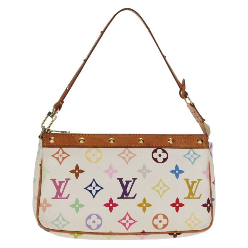 【日本直送】路易威登 (LOUIS VUITTON) 多色 Pochette Accessoires 手拿包 白色 M92649 LV Auth 145300V-1