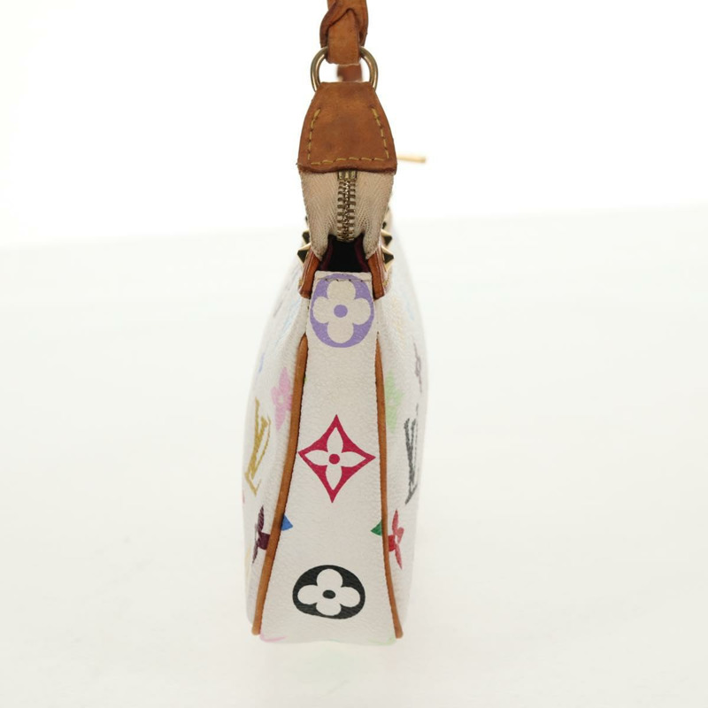 【日本直送】路易威登 (LOUIS VUITTON) 多色 Pochette Accessoires 手拿包 白色 M92649 LV Auth 145300V-3