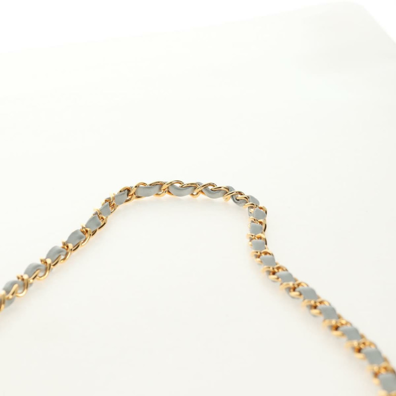 【日本直送】香奈兒 (CHANEL) 絎縫鏈條單肩包，羊皮材質，淺藍色，金色雙C標誌，貨號 140125V-13