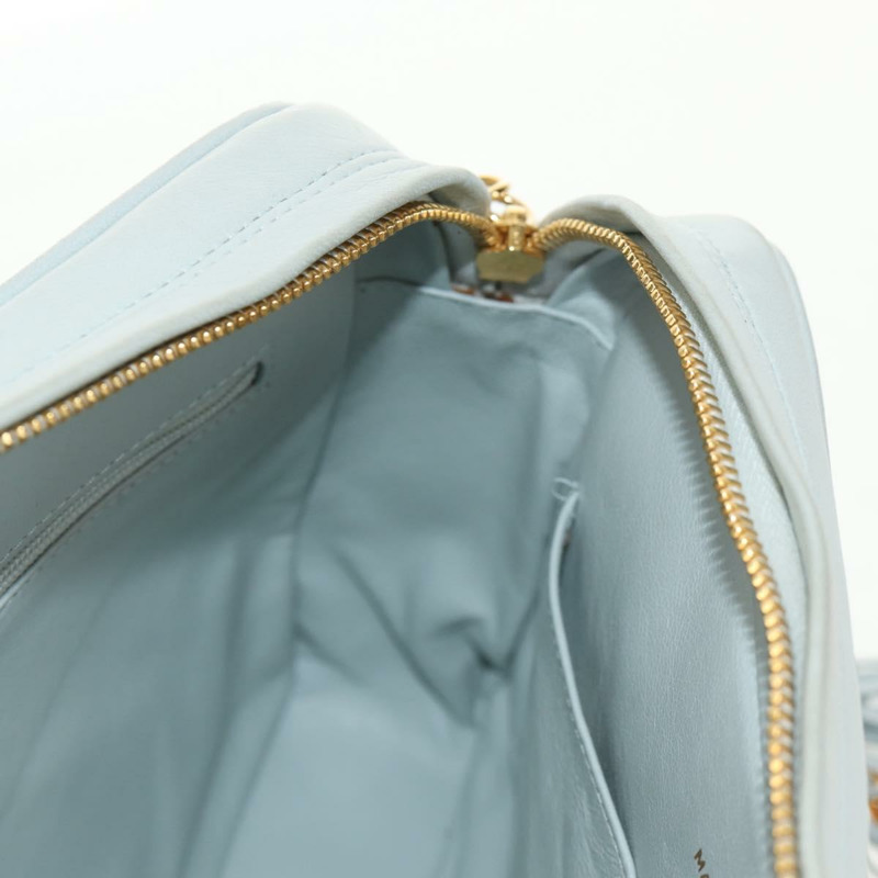 【日本直送】香奈兒 (CHANEL) 絎縫鏈條單肩包，羊皮材質，淺藍色，金色雙C標誌，貨號 140125V-24