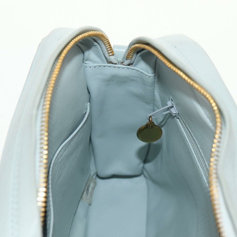 【日本直送】香奈兒 (CHANEL) 絎縫鏈條單肩包，羊皮材質，淺藍色，金色雙C標誌，貨號 140125V-25