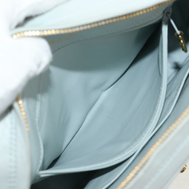 【日本直送】香奈兒 (CHANEL) 絎縫鏈條單肩包，羊皮材質，淺藍色，金色雙C標誌，貨號 140125V-27