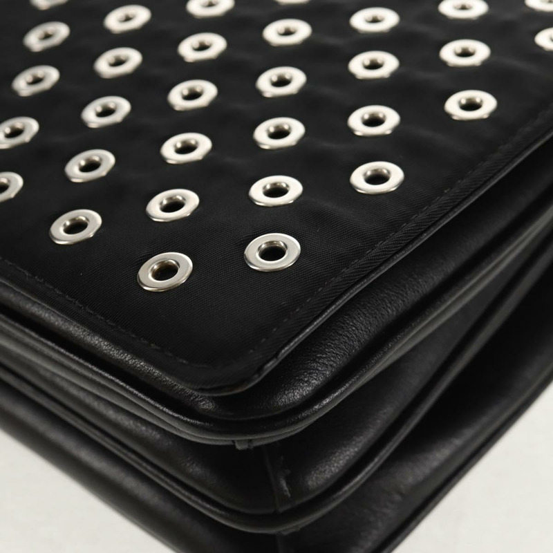 【日本直送】PRADA 尼龍鏈單肩包 黑色 銀色 1BD009 正品 145246M-16