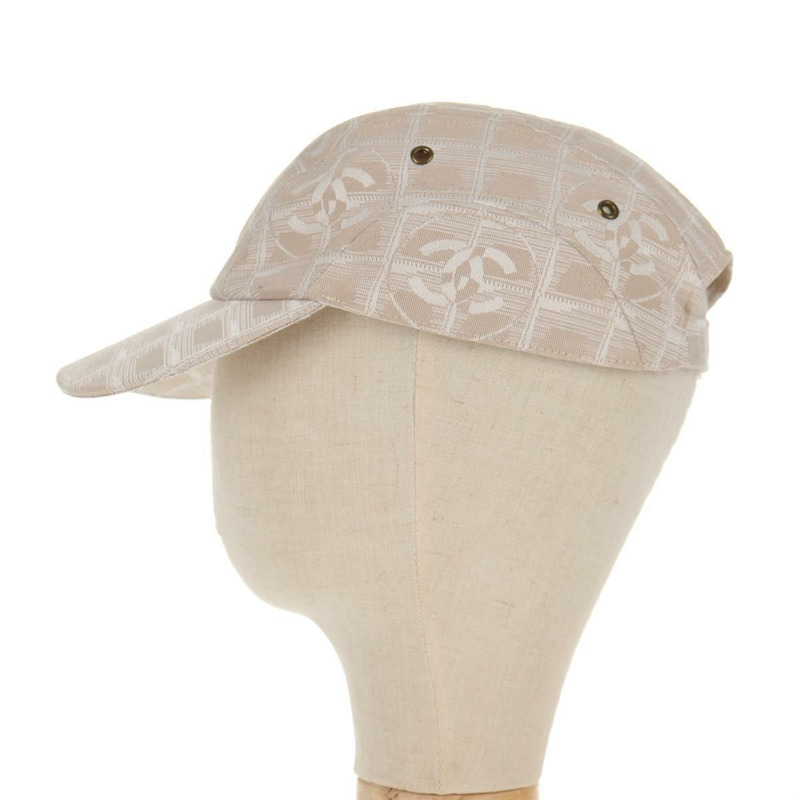 【日本直送】香奈兒新款旅行系列尼龍中米色雙C標誌棒球帽 Auth 145268V-2