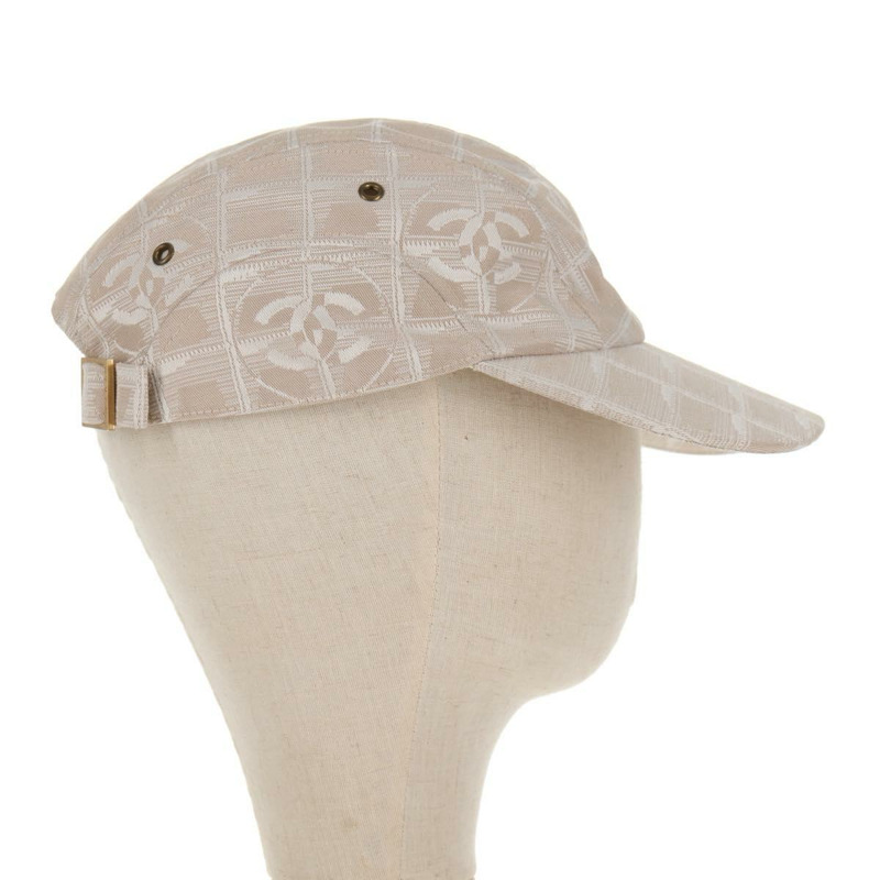 【日本直送】香奈兒新款旅行系列尼龍中米色雙C標誌棒球帽 Auth 145268V-3