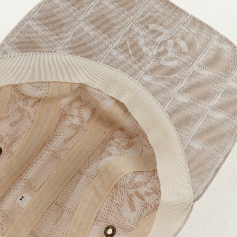 【日本直送】香奈兒新款旅行系列尼龍中米色雙C標誌棒球帽 Auth 145268V-6