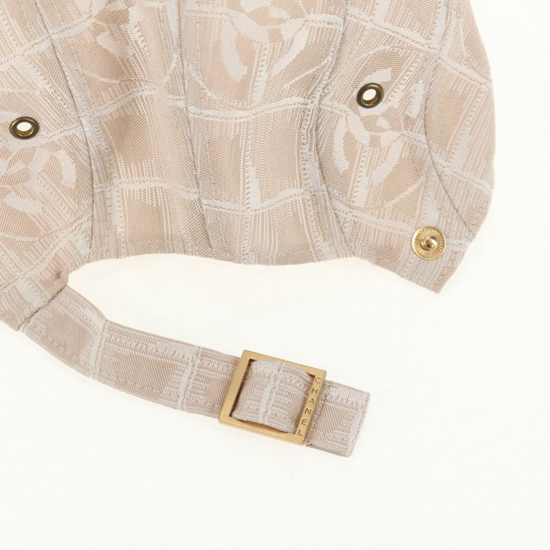 【日本直送】香奈兒新款旅行系列尼龍中米色雙C標誌棒球帽 Auth 145268V-10