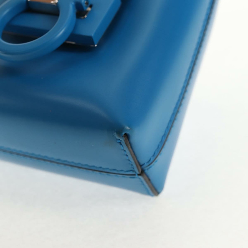 【日本直送】Salvatore Ferragamo Gancini Trifoglio 迷你手提包皮革藍色正品 145244M-9