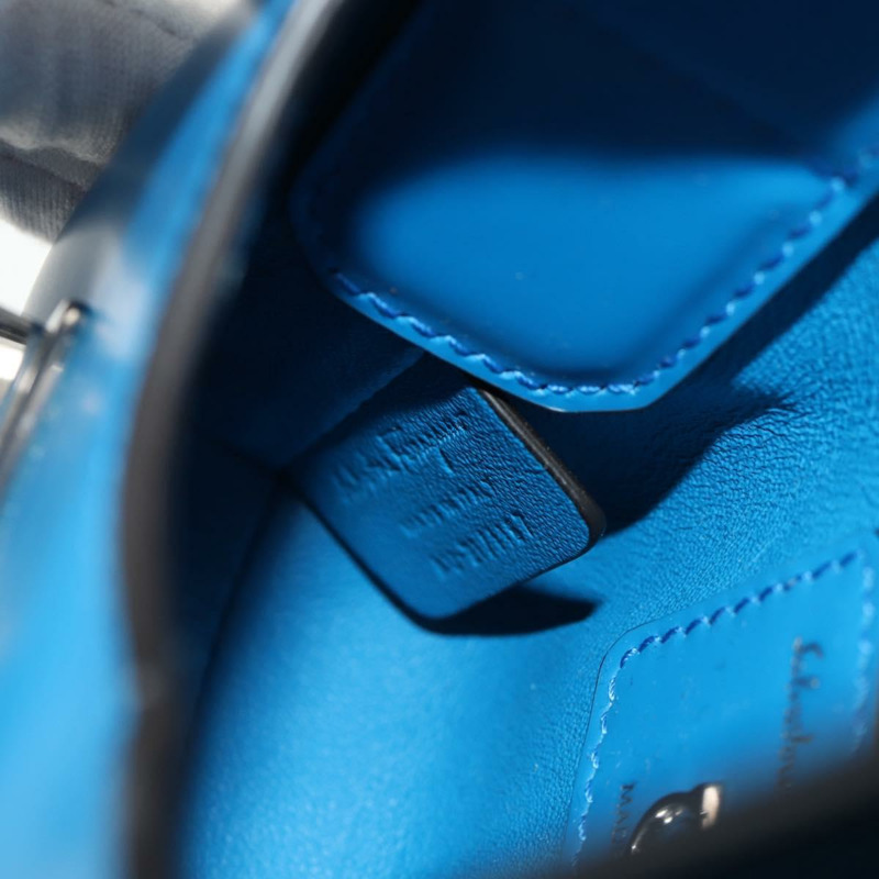 【日本直送】Salvatore Ferragamo Gancini Trifoglio 迷你手提包皮革藍色正品 145244M-11