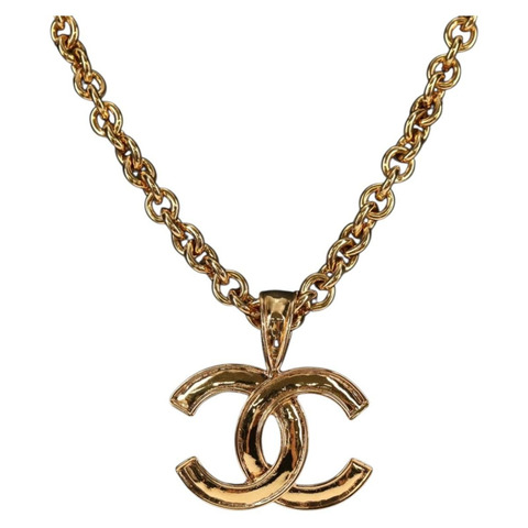 香奈兒 COCO 標誌項鍊 金屬金色 CC Auth 144683V