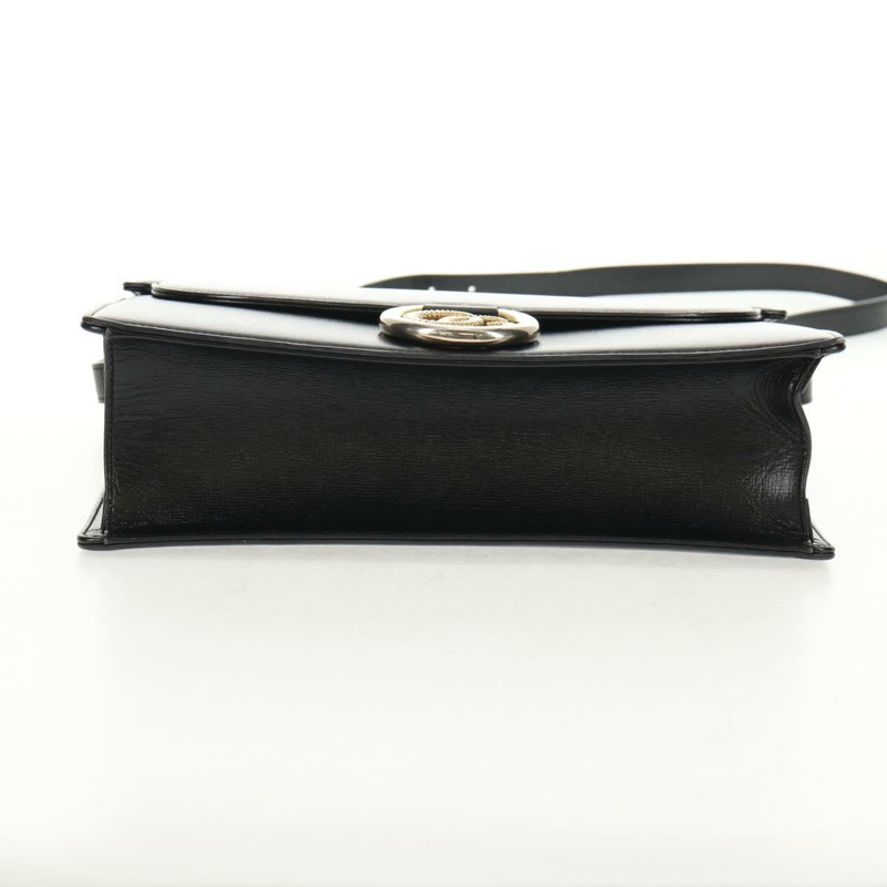 【日本直送】GUCCI GG Logo 單肩包 皮革 黑色 金色 589471 正品 144672M-5