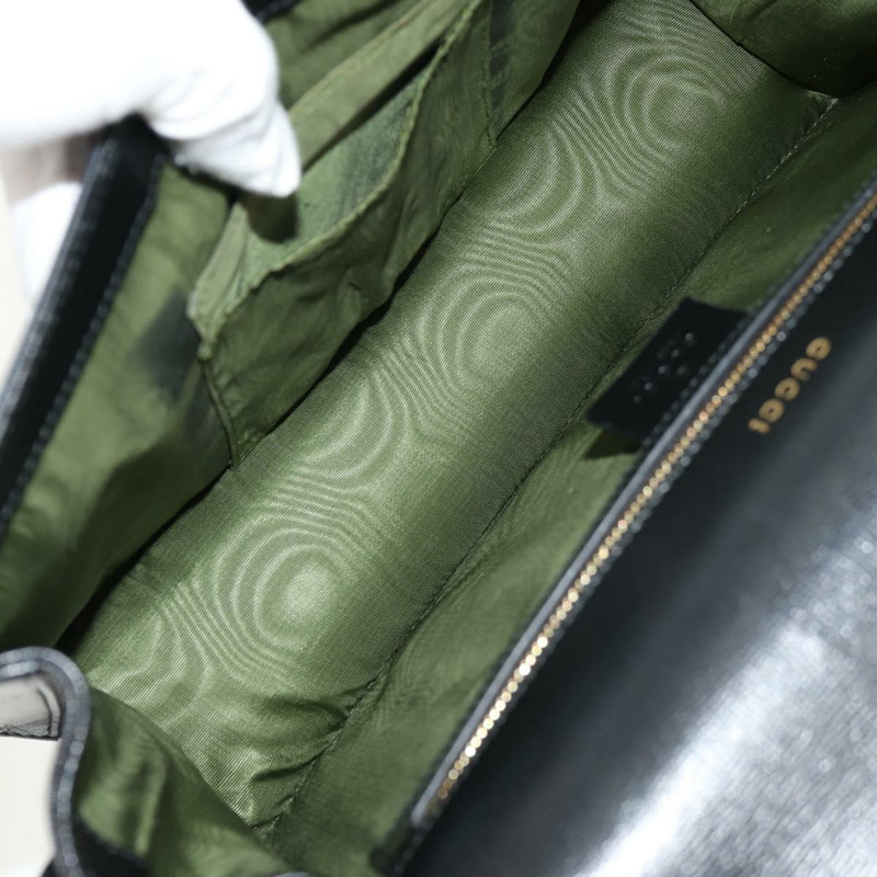 【日本直送】GUCCI GG Logo 單肩包 皮革 黑色 金色 589471 正品 144672M-10
