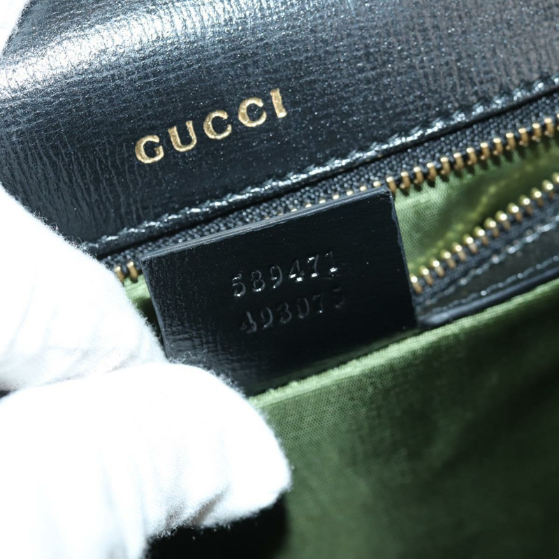 【日本直送】GUCCI GG Logo 單肩包 皮革 黑色 金色 589471 正品 144672M-11