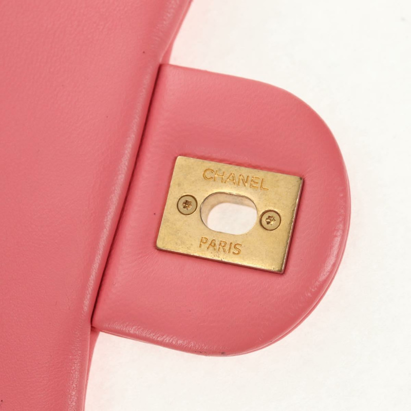 【日本直送】香奈兒 (CHANEL) 迷你絎縫 17 單翻蓋鏈條羊皮粉紅 AS3114 CC Auth 144652M-8
