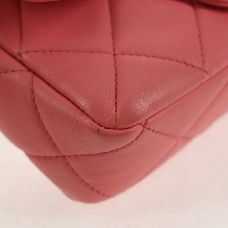 【日本直送】香奈兒 (CHANEL) 迷你絎縫 17 單翻蓋鏈條羊皮粉紅 AS3114 CC Auth 144652M-15