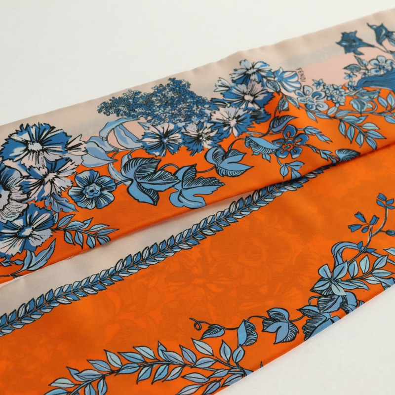 【日本直送】FENDI Maxi Rappy 絲巾 橘色 正品 BA5678M-3