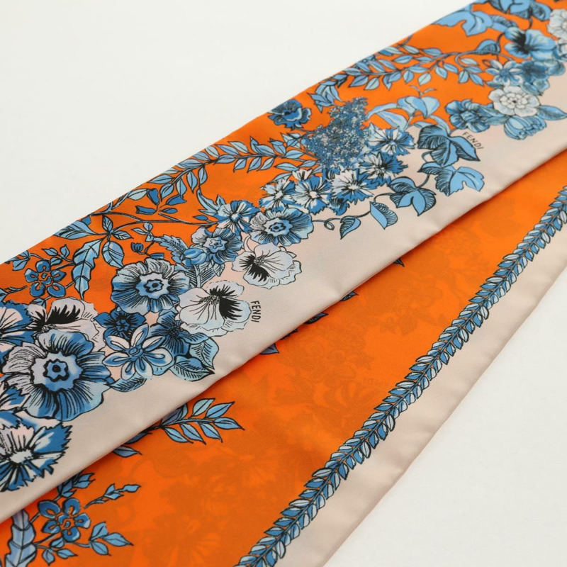 【日本直送】FENDI Maxi Rappy 絲巾 橘色 正品 BA5678M-7