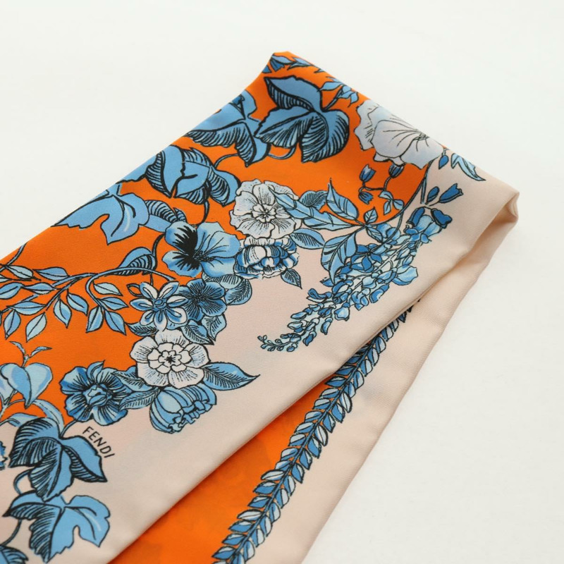 【日本直送】FENDI Maxi Rappy 絲巾 橘色 正品 BA5678M-8