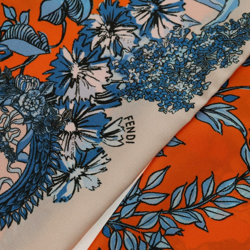 【日本直送】FENDI Maxi Rappy 絲巾 橘色 正品 BA5678M-9