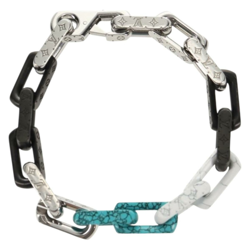 【日本直送】路易威登 (LOUIS VUITTON) 鏈條寶石手鍊 金屬 銀色 M1042L LV 正品 145596M-1