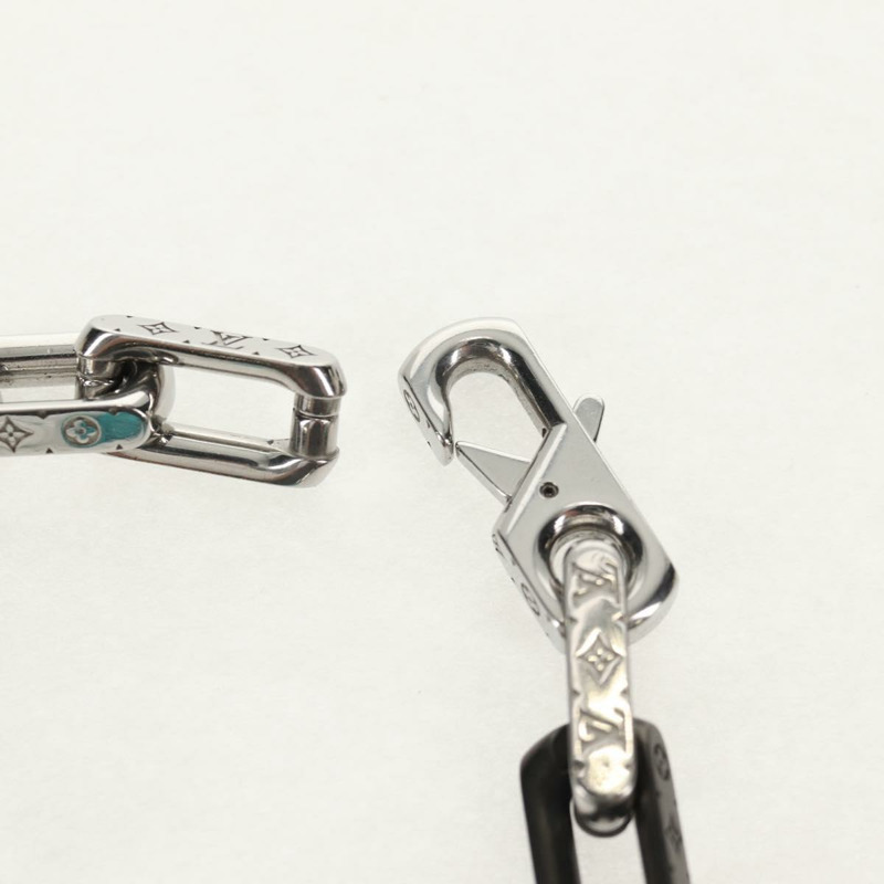 【日本直送】路易威登 (LOUIS VUITTON) 鏈條寶石手鍊 金屬 銀色 M1042L LV 正品 145596M-11