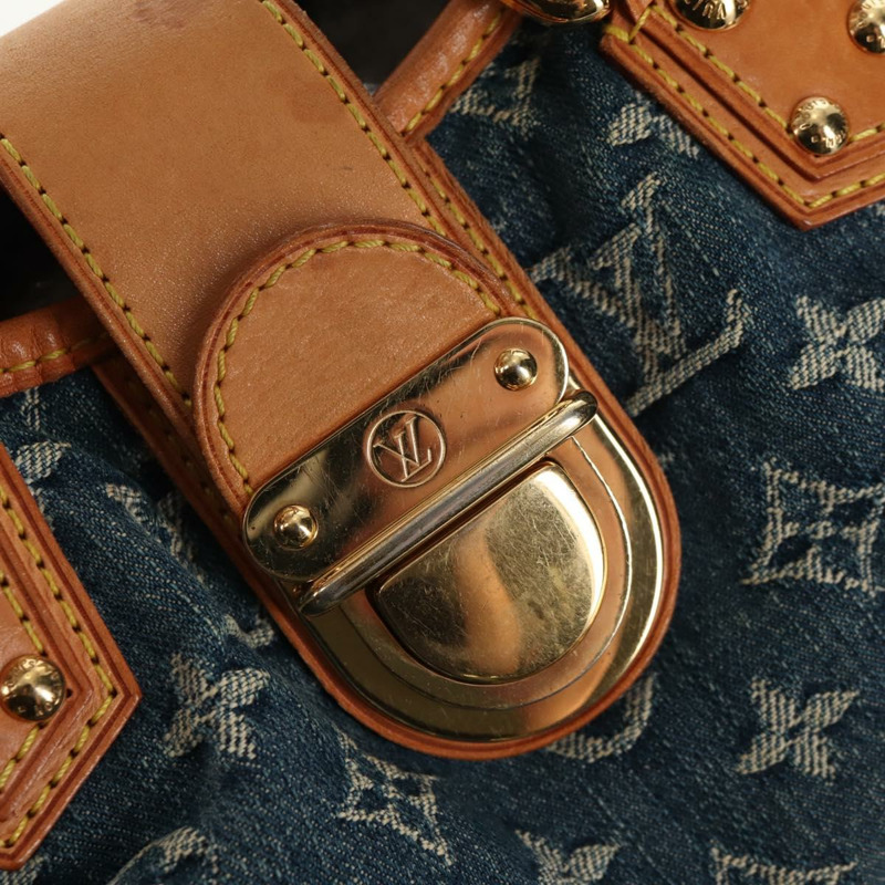 【日本直送】路易威登 Monogram 牛仔布 Preity 手提包 藍色 M95020 LV 正品 145593V-18