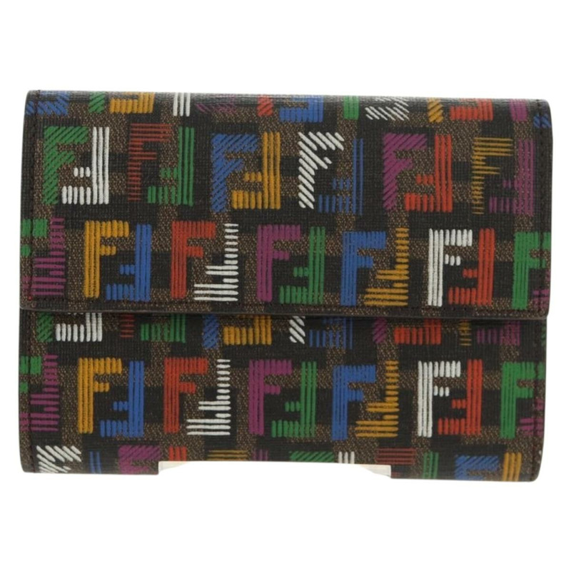 【日本直送】FENDI Zucca帆布三折皮夾 多色金色 正品 145553V-12