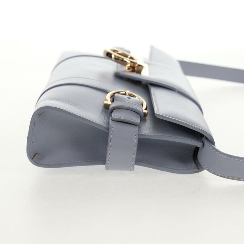 【日本直送】Salvatore Ferragamo Gancini 紫色金色皮革肩背包，正品編號 145499V-4