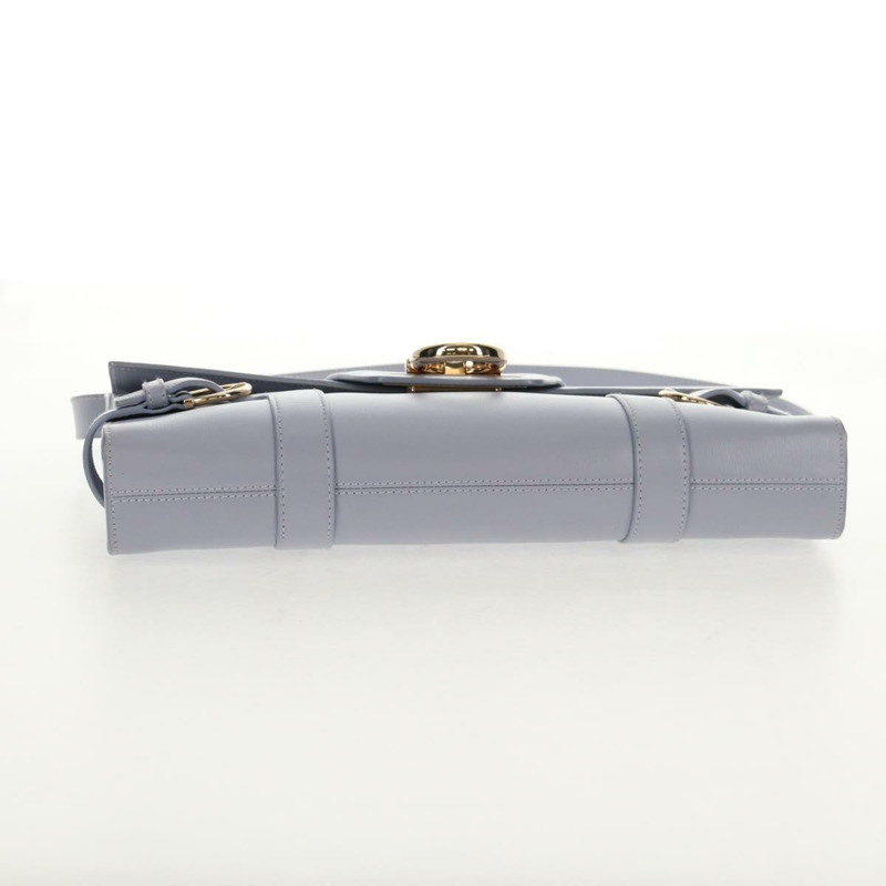 【日本直送】Salvatore Ferragamo Gancini 紫色金色皮革肩背包，正品編號 145499V-5