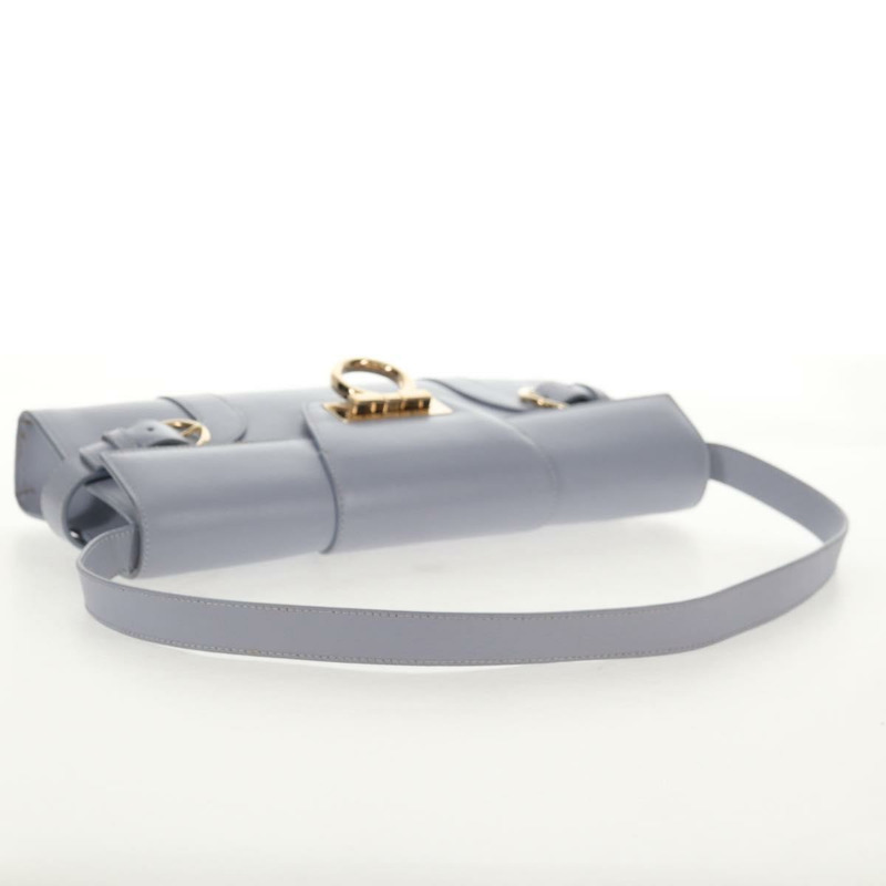 【日本直送】Salvatore Ferragamo Gancini 紫色金色皮革肩背包，正品編號 145499V-6